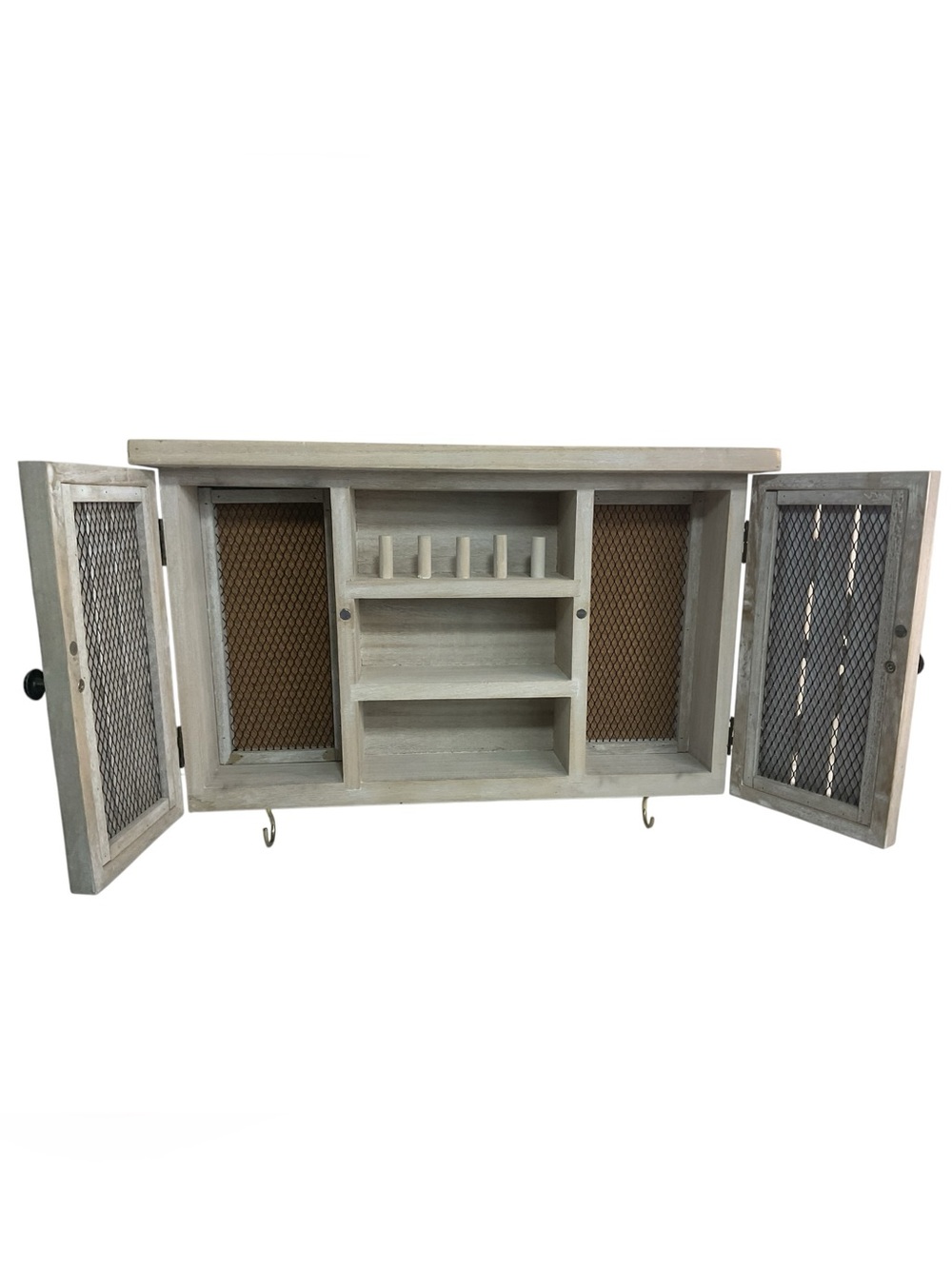 X-COSRACK Wall Mounted Jewelry Organizer Cabinet Farmhouse Barn Door Ring Holder